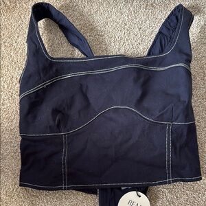 Denim crop top - revolve x Remi